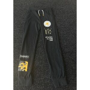 Converse All Star Joggers Youth Size L Black Graphic Sweatpants 1213 Yrs